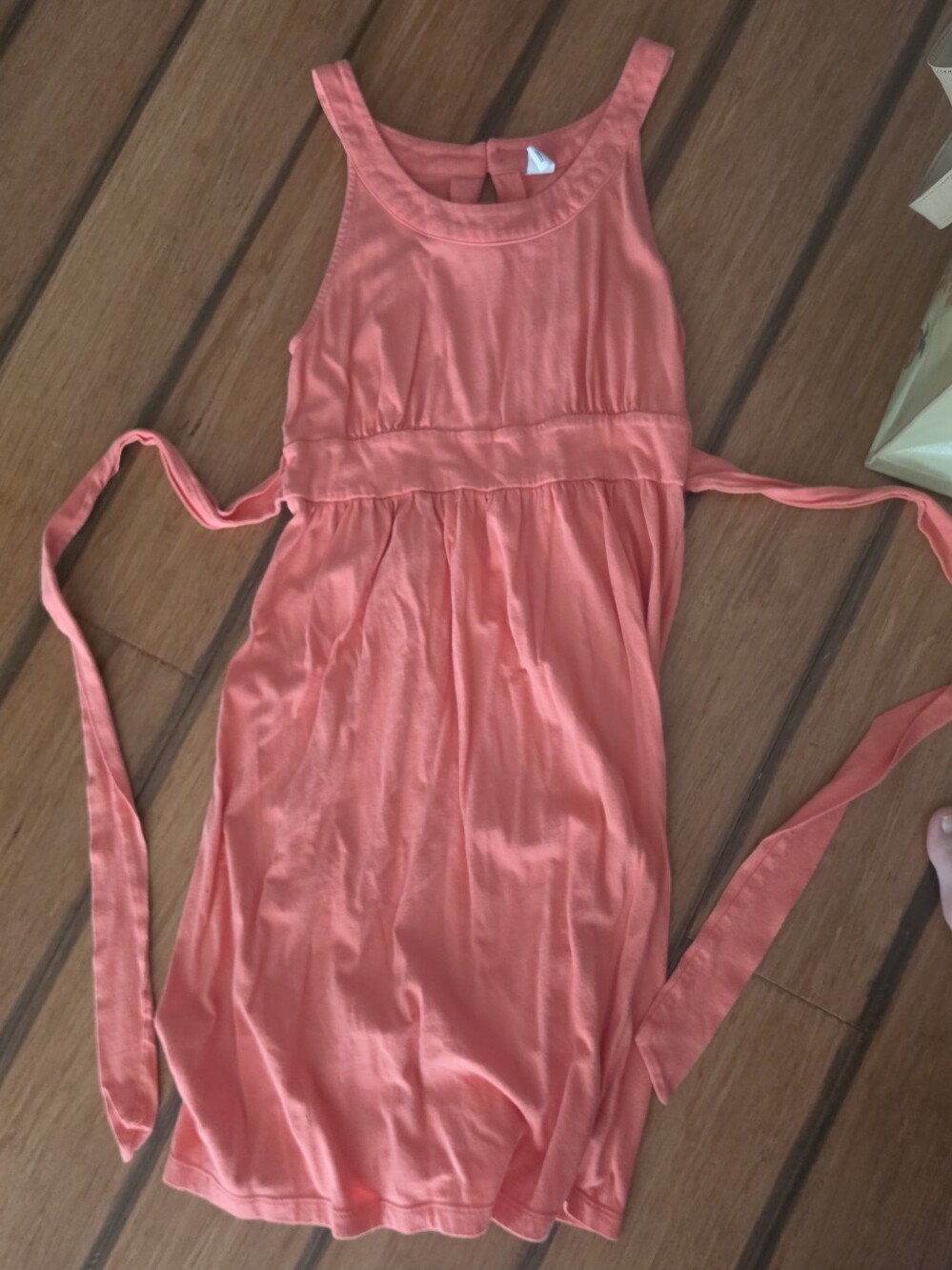 Old Navy Coral Sleeveless Tie-Waist Dress